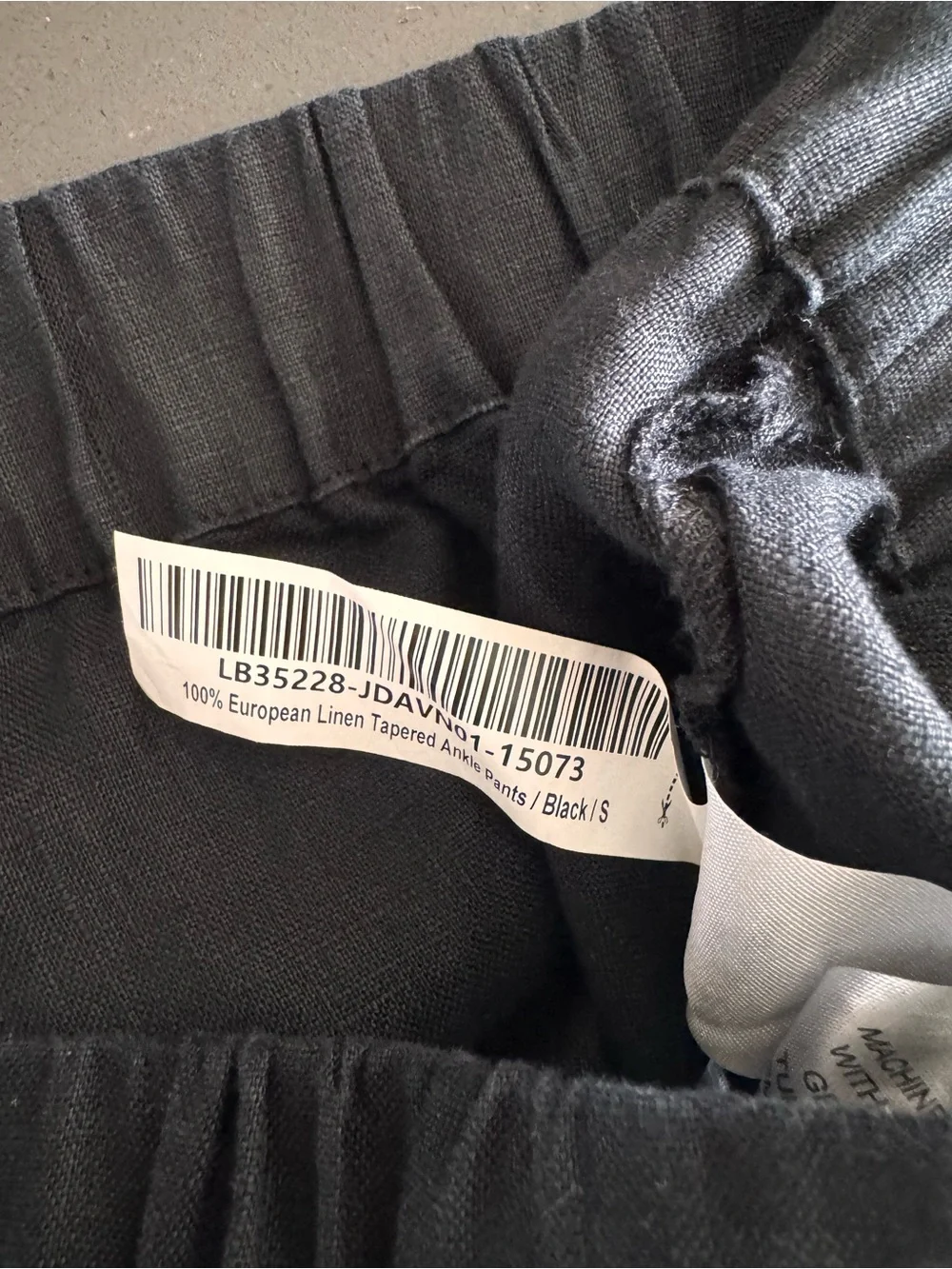 Quince | 100% European Linen Tapered Ankle Pants in Black Small